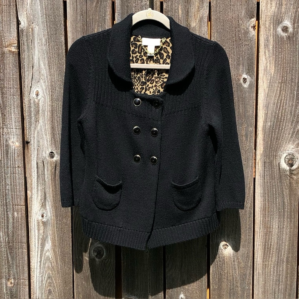 Loft black button up sweater cardigan size small
